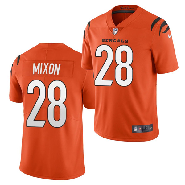 Women's Cincinnati Bengals #28 Joe Mixon 2021 Orange NFL Vapor Limited Stitched Jersey